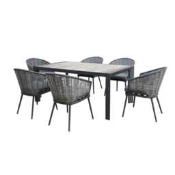 Kettler Malo Aluminium Garden Dining Set, Rectangular, 6 Seater, Grey - thumbnail 4
