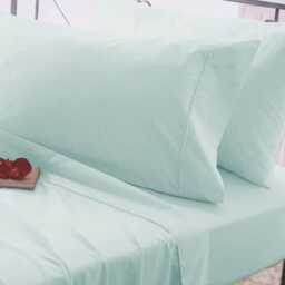 Belledorm 200 Thread Count Flat Sheet, Double, Duck Egg - thumbnail 3