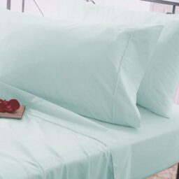Belledorm 200 Thread Count Flat Sheet, Double, Duck Egg - thumbnail 1