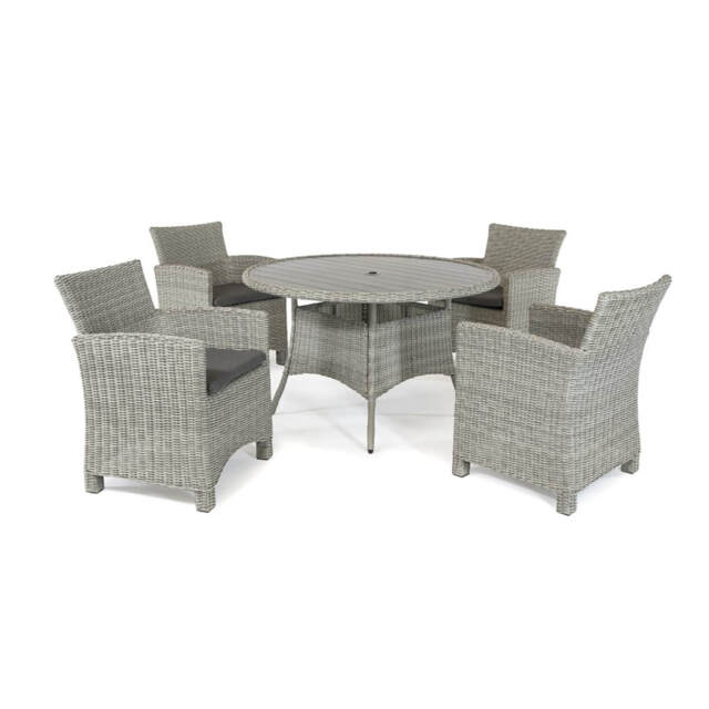 Kettler Palma Rattan Garden Dining Set, 4 Seater, White Wash - image 1