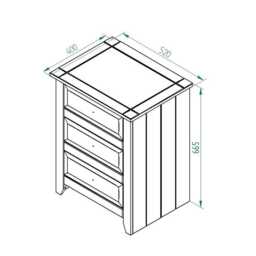 Casa Clement 3 Drawer Bedside Cabinet - thumbnail 2