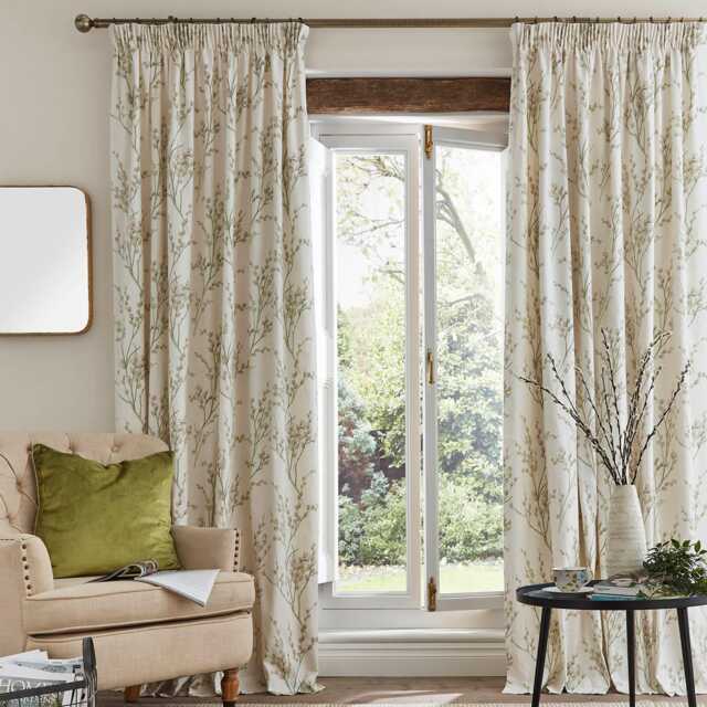 Laura Ashley Pussy Willow Curtains, 162 x 228cm, Off-White Hedgerow - image 1