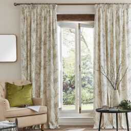 Laura Ashley Pussy Willow Curtains, 162 x 228cm, Off-White Hedgerow