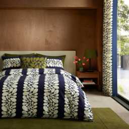 Orla Kiely Sycamore Stripe Duvet Set, King, Space Blue - thumbnail 1