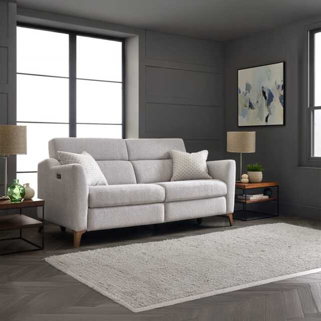 Casa Ollie 3 Seater Power Recliner Fabric Sofa - image 1