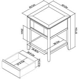 Casa Geneva Side Table with Drawer - thumbnail 3
