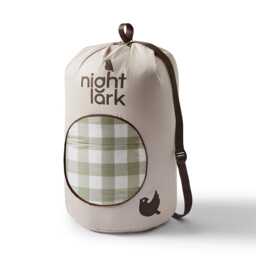 Night Lark by Fine Bedding Company Gingham Coverless Duvet Set, 10.5 Tog, King, Olive - thumbnail 3