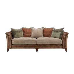At The Helm Savannah 4 Seater Pillow Back Leather Sofa, Voyager Oak Cask - thumbnail 4