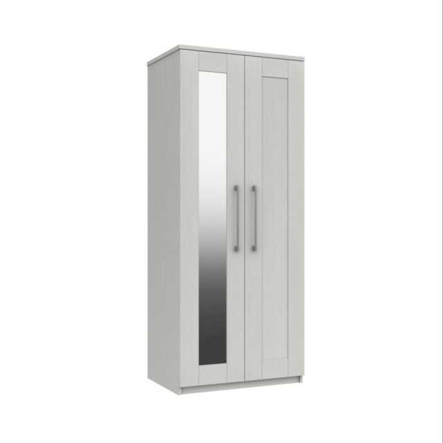 Casa Madrid 2 Door Mirrored Wardrobe, Grey - image 1
