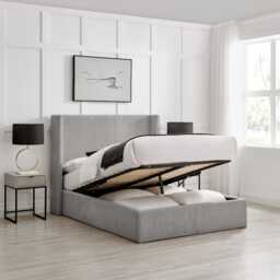 Casa Nigella Ottoman Bed Frame, Double, Grey - thumbnail 3