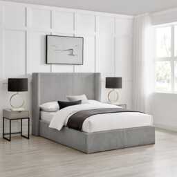 Casa Nigella Ottoman Bed Frame, Double, Grey - thumbnail 1