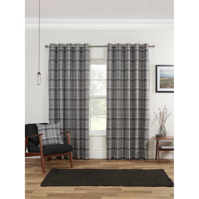Sundour Carnoustie Curtains, 168 x 137cm, Grey - image 1