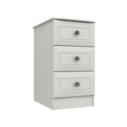 Casa Porto 3 Drawer Chest of Drawers, White - thumbnail 1