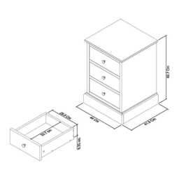 Casa Eva 3 Drawer Bedside Cabinet - thumbnail 3