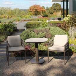 4 Seasons Outdoor Piacenza Aluminium Garden Bistro Set, 2 Seater, Bronze - thumbnail 1