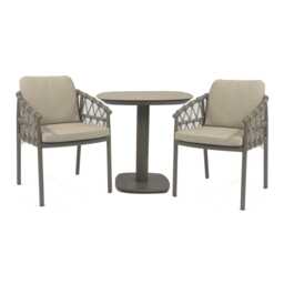 4 Seasons Outdoor Piacenza Aluminium Garden Bistro Set, 2 Seater, Bronze - thumbnail 2