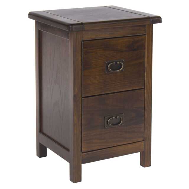 Casa Brett 2 Drawer Narrow Bedside Table, Walnut - image 1