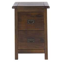 Casa Brett 2 Drawer Narrow Bedside Table, Walnut - thumbnail 4