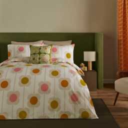 Orla Kiely Abacus Flower Duvet Set, Super King, Sunrise