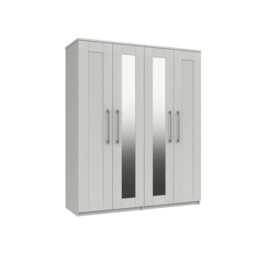 Casa Madrid 4 Door Mirrored Wardrobe, Grey - thumbnail 1