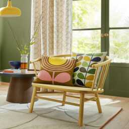 Orla Kiely Striped Tulip Cushion, Pink-ochre