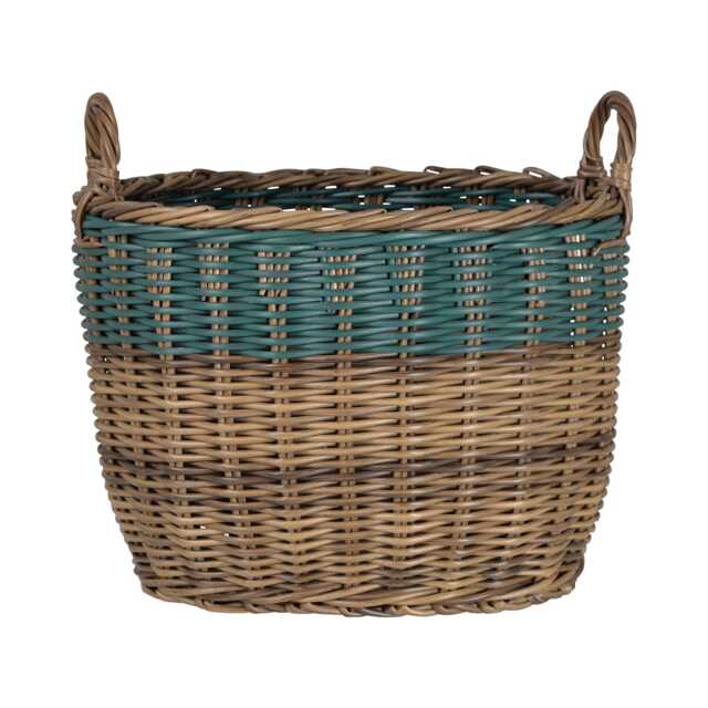 Casa Oval 2 Tone Log Storage Basket, Large, Natural - image 1