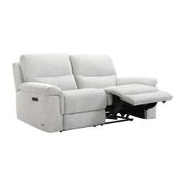 Casa Angus 3 Seater Fabric Power Recliner Sofa, Milan Beige - thumbnail 2