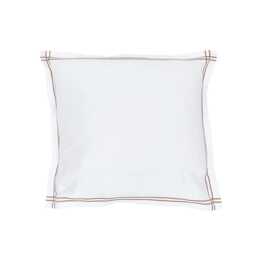 Bedeck of Belfast Zenda Square Pillowcase Pair, Charcoal & Tan