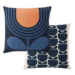 Orla Kiely Striped Tulip Cushion, Indigo - thumbnail 2