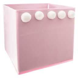 Atmosphera Kids Pompom Storage Box, Pink - thumbnail 1