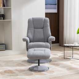 Casa Dalby Swivel Fabric Recliner Chair & Stool, Chacha Dove - thumbnail 2