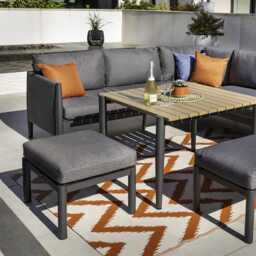 Hartman Porto Aluminium Garden Corner Sofa Set, Rectangular, 7 Seater, Grey - thumbnail 2
