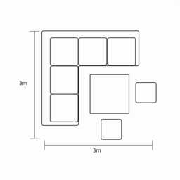 Hartman Porto Aluminium Garden Corner Sofa Set, Rectangular, 7 Seater, Grey - thumbnail 3