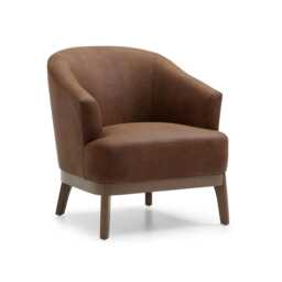 Casa Elsie Faux Leather Accent Chair, Brown - thumbnail 1
