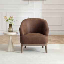 Casa Elsie Faux Leather Accent Chair, Brown - thumbnail 3