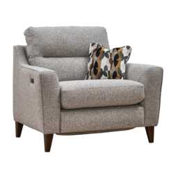 Casa Arno Fabric Power Recliner Snuggler Chair, Tilly Stone - thumbnail 2