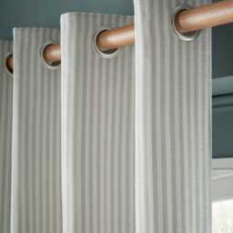 Laura Ashley Cornish Chenille Stripe Eyelet Curtains, 223 X 228cm, Slate Blue - thumbnail 3