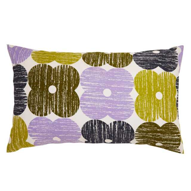 Orla Kiely Textured Flower Standard Pillowcase Pair, Lilac Moss - image 1