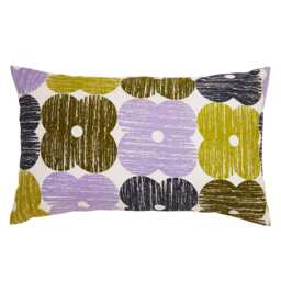 Orla Kiely Textured Flower Standard Pillowcase Pair, Lilac Moss