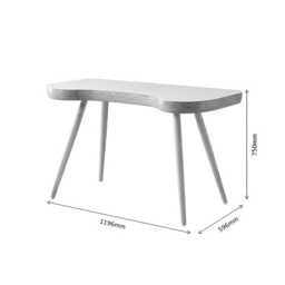 Jual San Francisco Curve Office Desk With Drawers, Grey - thumbnail 2