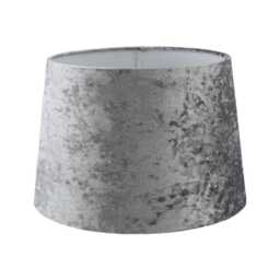 Casa Velvet Empire Lamp Shade, 30cm, Silver
