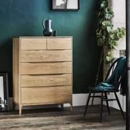Ercol Rimini 6 Drawer Tall Wide Chest of Drawers - thumbnail 1