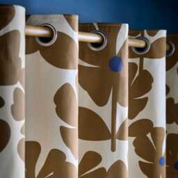 Orla Kiely Wildflower Eyelet Curtains, 229 X 229cm, Coffee - thumbnail 2