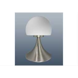 Casa Jemima Round Touch Lamp, Chrome, Small, White