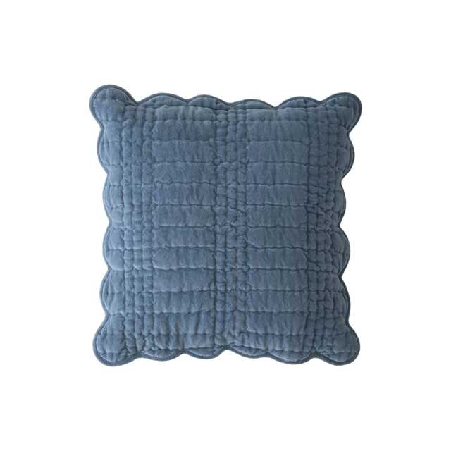 Laura Ashley Brady Scalloped Microfibre Cushion, 43cm x 43cm, Seaspray - image 1