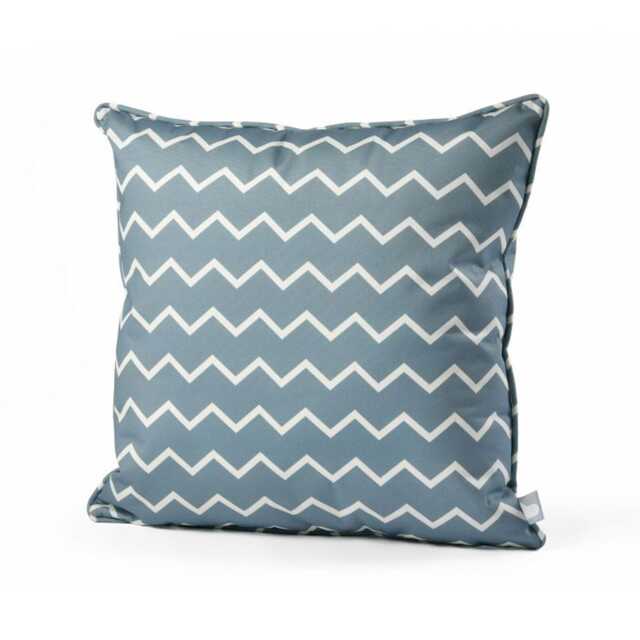 Extreme Lounging Weather Resistant Outdoor B-Cushion, 50x50cm, ZigZag Sea Blue