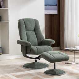 Casa Dalby Swivel Fabric Recliner Chair & Stool, Chacha Fern - thumbnail 4
