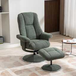 Casa Dalby Swivel Fabric Recliner Chair & Stool, Chacha Fern - thumbnail 3