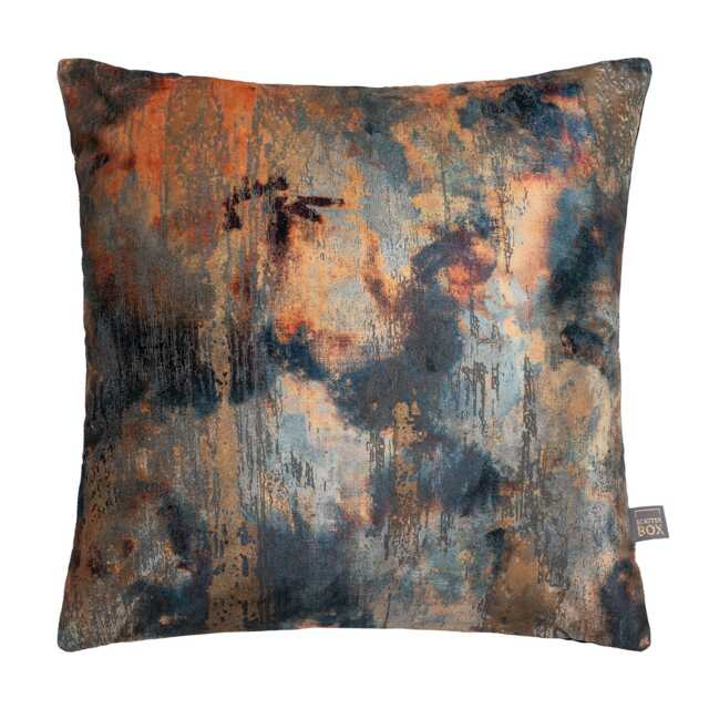 Scatter Box Francium Metallic Velvet Cushion, Navy - image 1