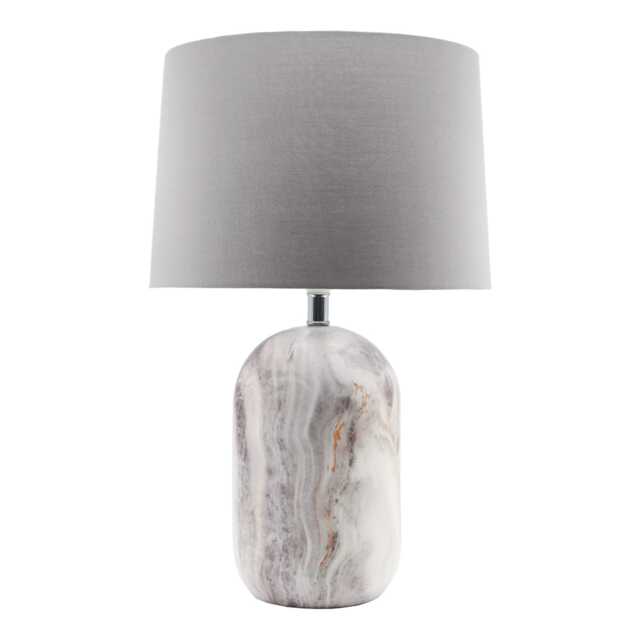 Casa Table Lamp, Marble Effect, Cream